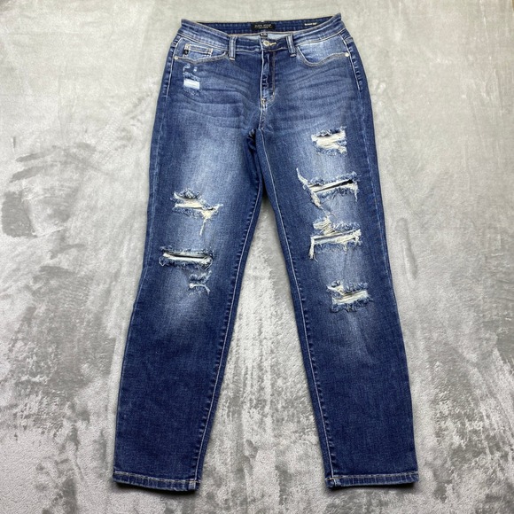 Judy Blue Denim - Judy Blue Skinny Fit Distressed Jeans Medium Wash High Rise Womens 9/29‎ Grunge